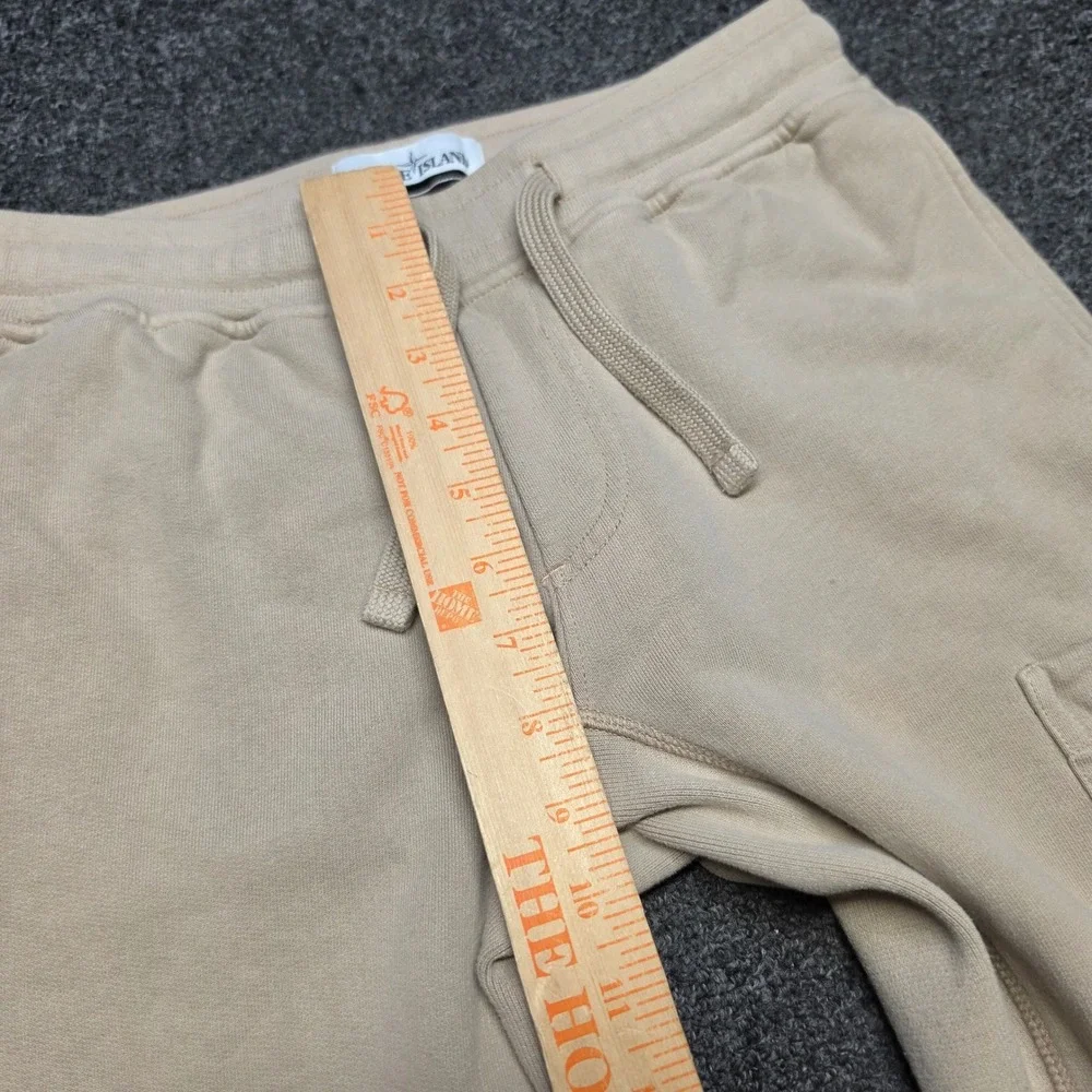 Stone Island Brushed Fleece Sweatpants Beige Men Small Cargo Jogger Slim Fit Tan